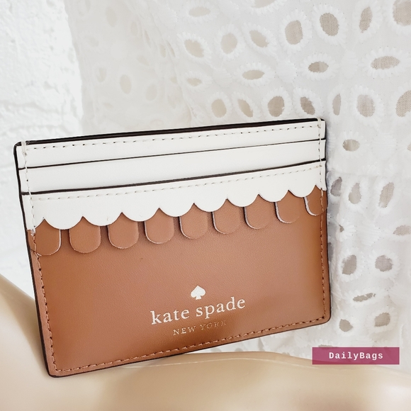 BEAUTIFUL NWT KATE SPADE SMALL SLIM CARD HOLDER GINGERBREAD MULTI BROWN MULTI - Picture 3 of 6